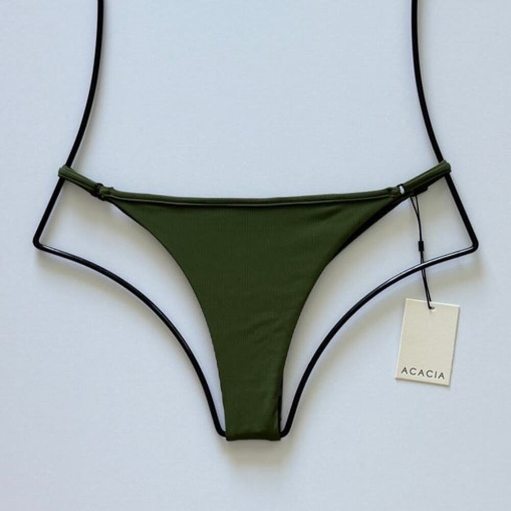 Acacia Swimwear Neema Ribbed Bikini Bottom - Basil – Large - NWT